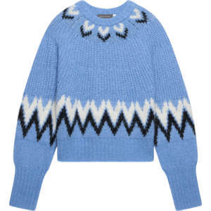 Mint Velvet Blue Wool Blend Fairisle Jumper